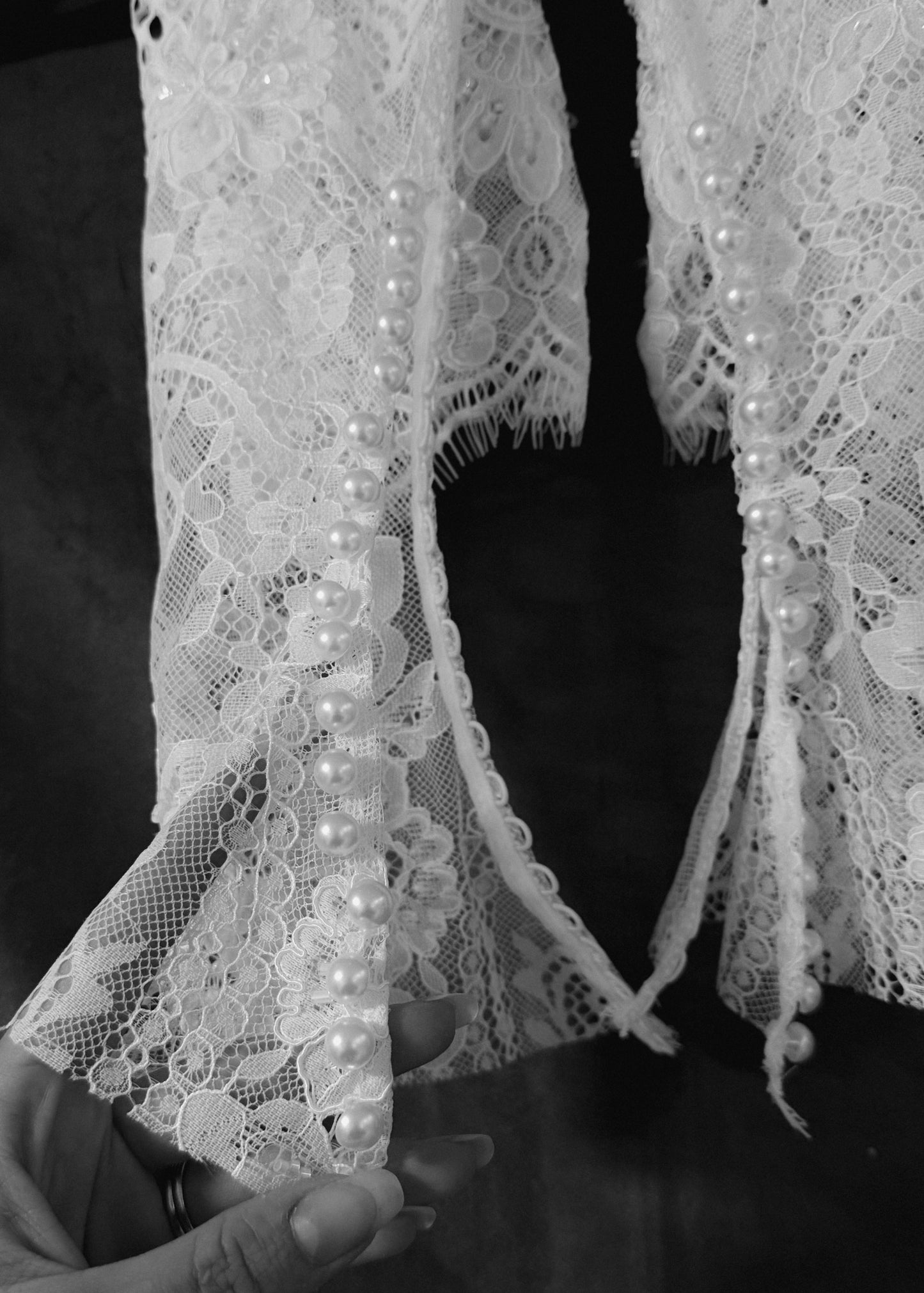 MARGAUX Detachable Beaded Lace Bridal Sleeves