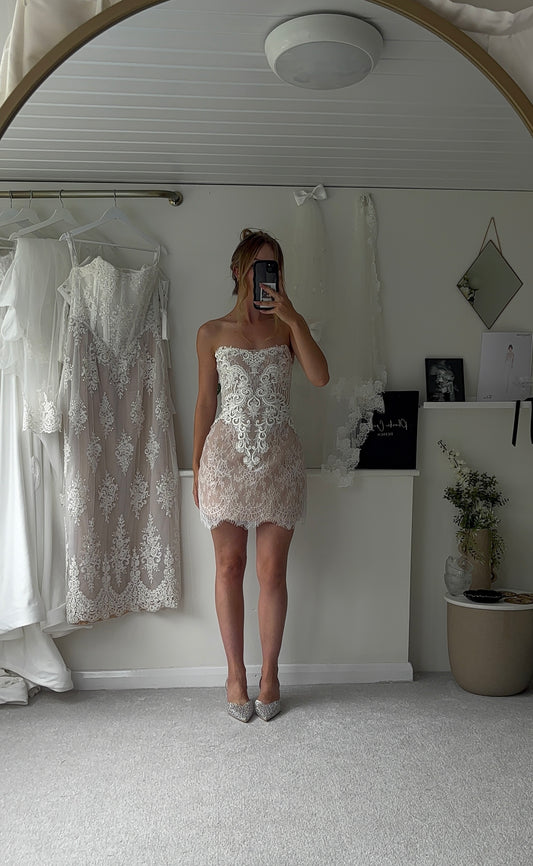 ROSA Lace Bridal Mini Dress