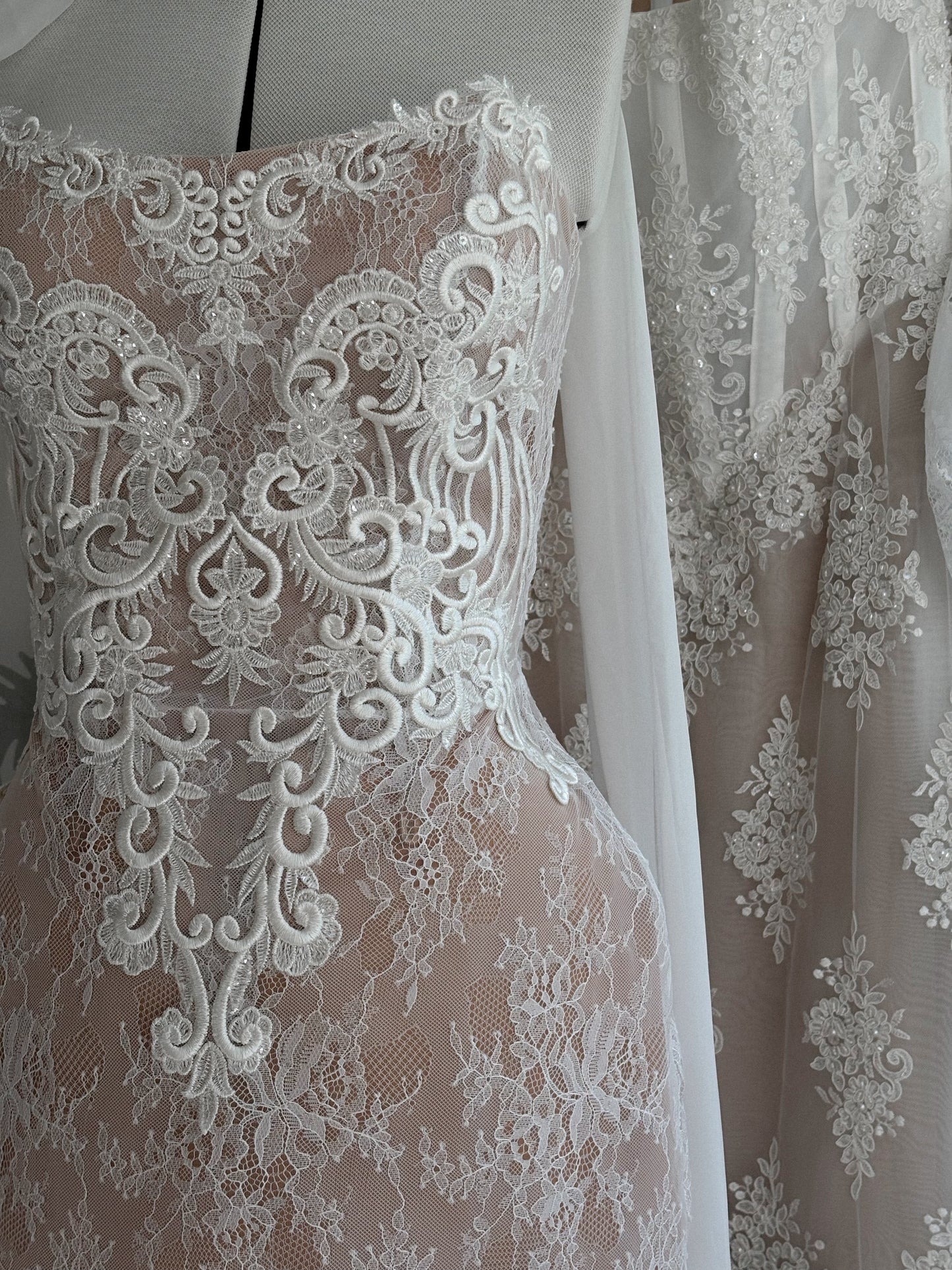 ROSA Lace Bridal Mini Dress