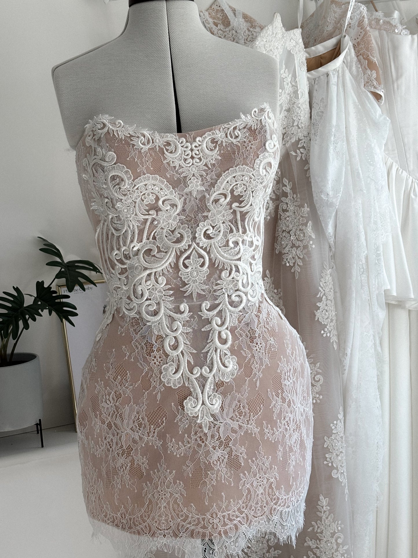 ROSA Lace Bridal Mini Dress