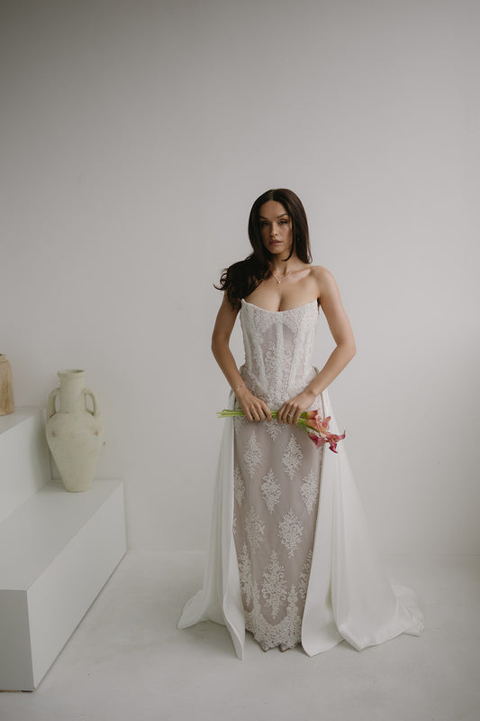 CELESTE Duchess Satin Overskirt