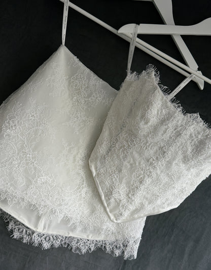 One-Of-A-Kind Bridal Mini Dress Two Piece- UK 8