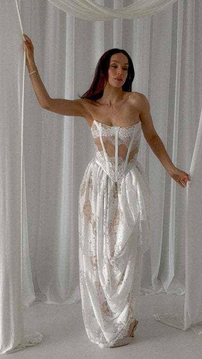 SIERRA Lace Draped Bridal Skirt