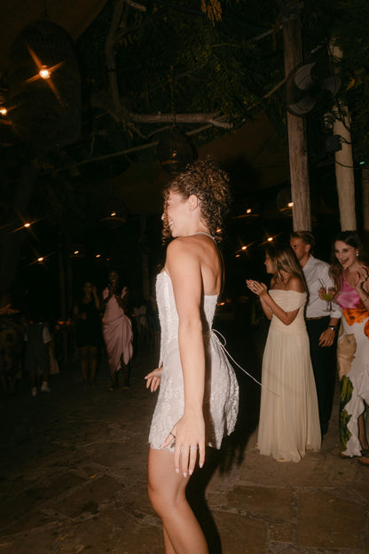 Celeste Beaded Bridal Mini Skirt