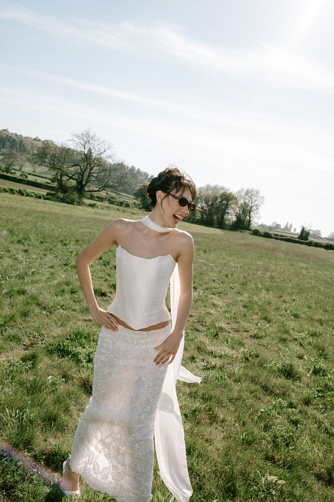 Amelie Ivory Satin Over-Hip Corset