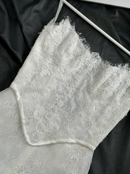 One-Of-A-Kind Bridal Mini Dress Two Piece- UK 8