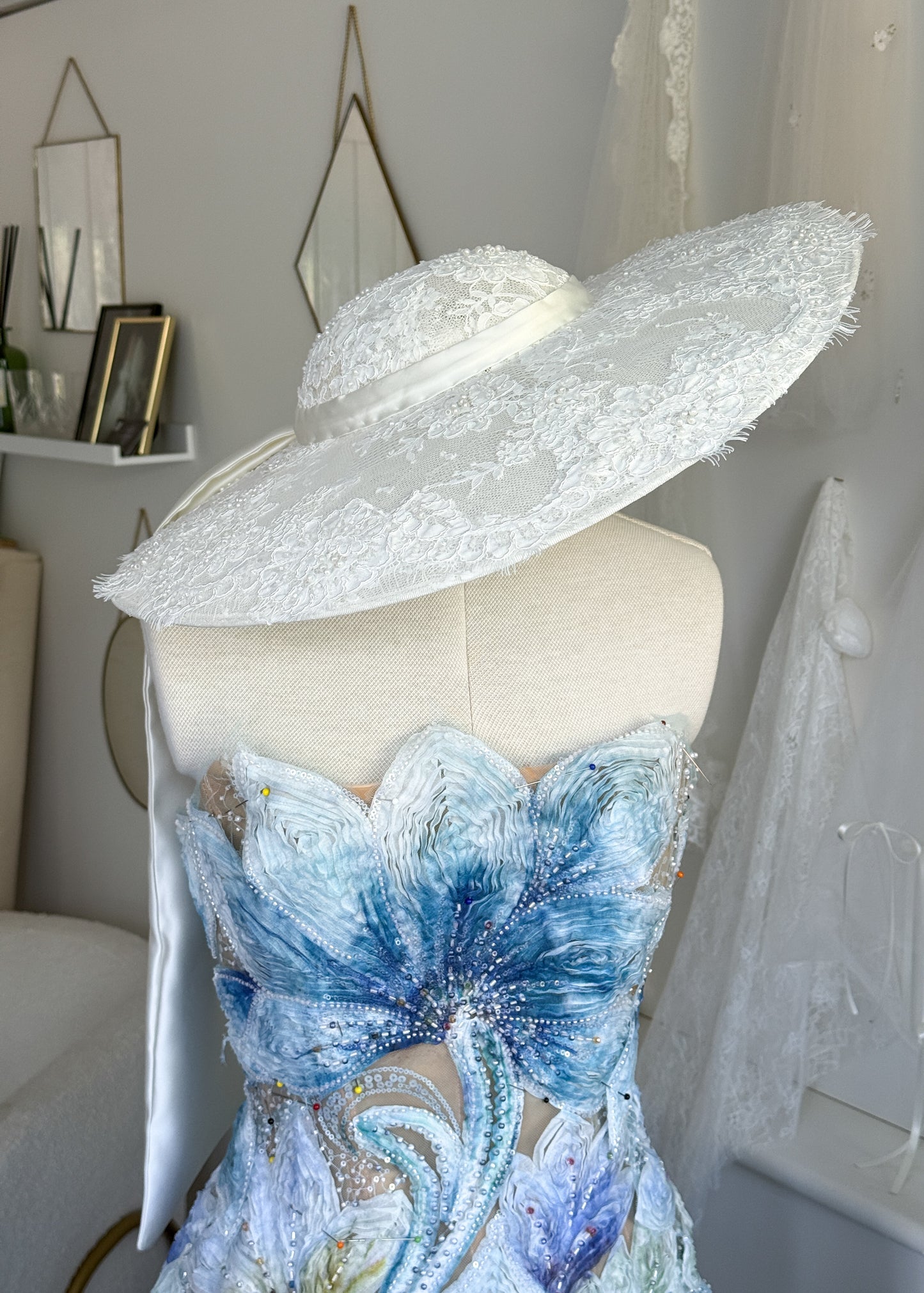 Lace Bridal hat, Bridal hat, bridal accessory