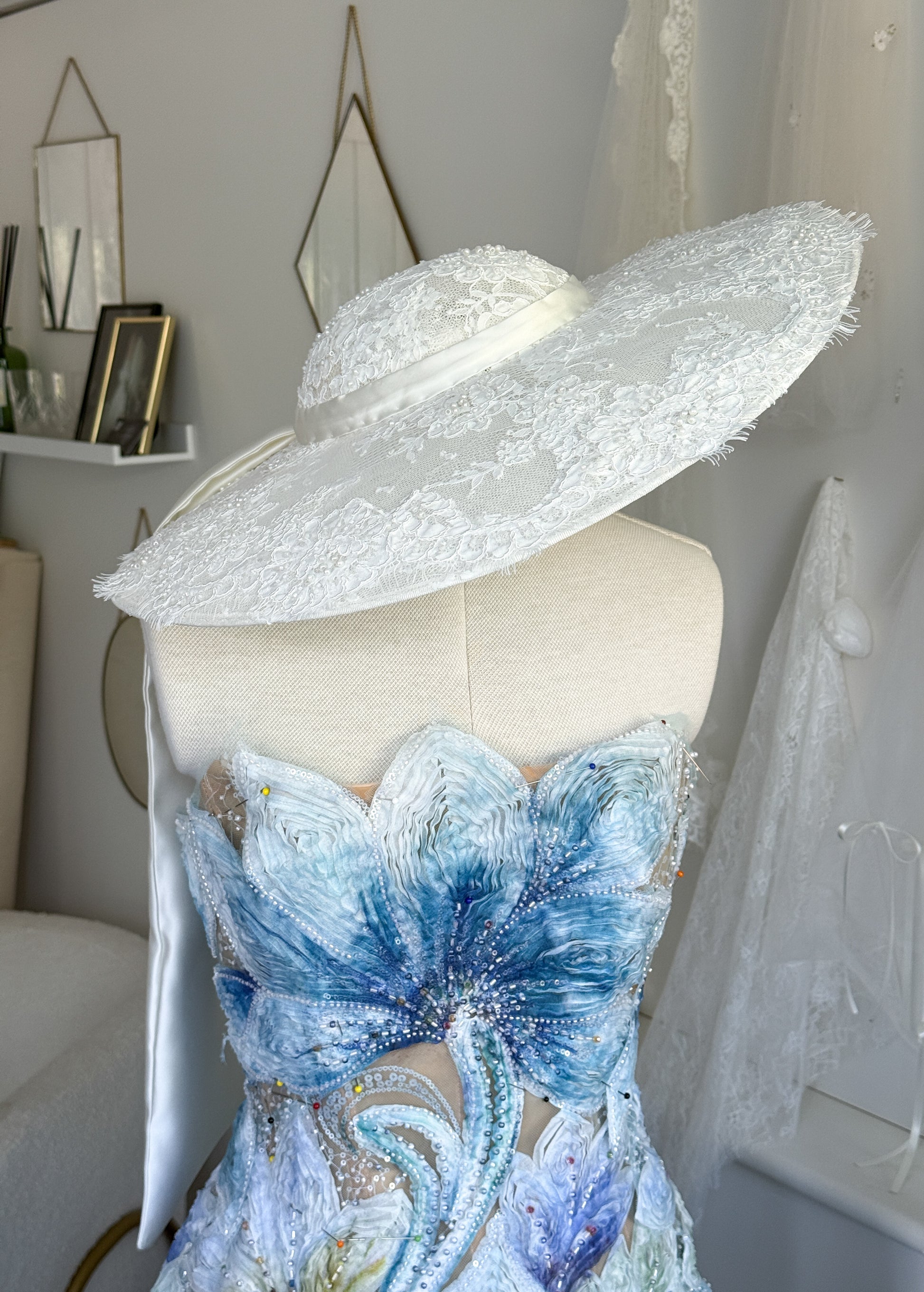 Lace Bridal hat, Bridal hat, bridal accessory