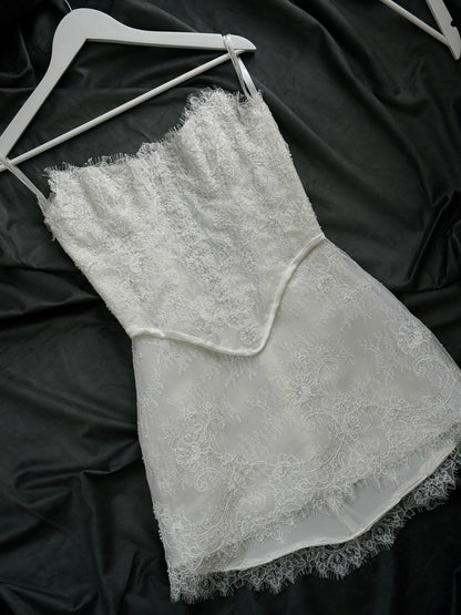 One-Of-A-Kind Bridal Mini Dress Two Piece- UK 8