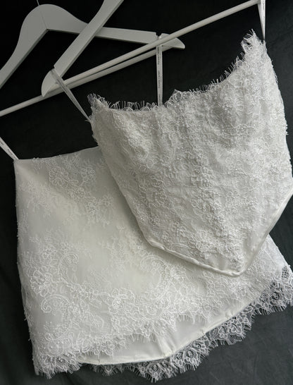 One-Of-A-Kind Bridal Mini Dress Two Piece- UK 8