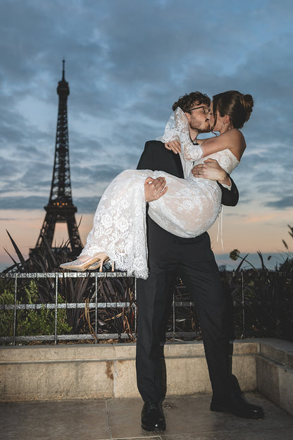 MARGAUX Beaded Lace Corset Wedding Dress