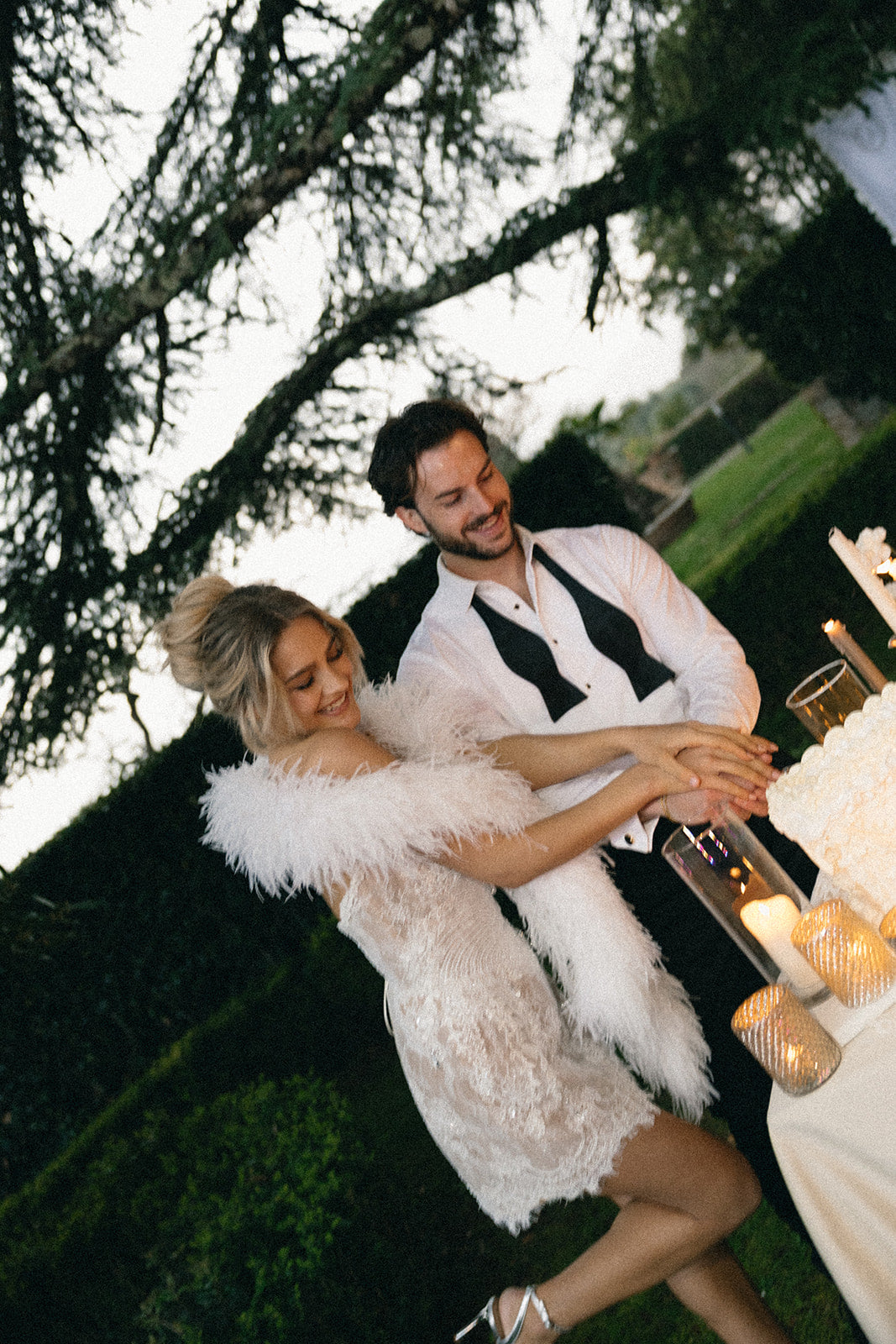 Gia Beaded Bridal Mini Dress