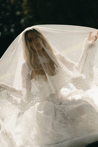 Siena Lace Edge Blusher Veil