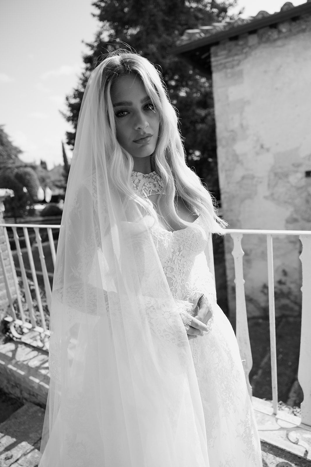 Siena Lace Edge Blusher Veil