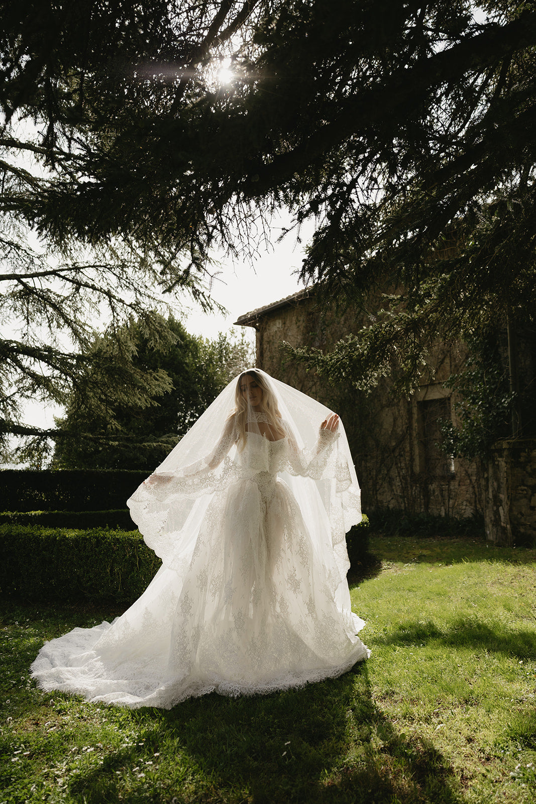 Siena Lace Edge Blusher Veil