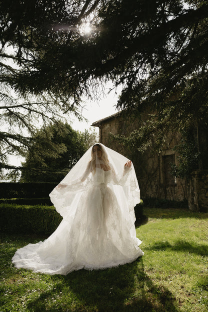 Siena Lace Edge Blusher Veil