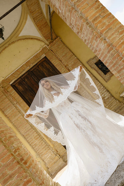 Siena Lace Edge Blusher Veil