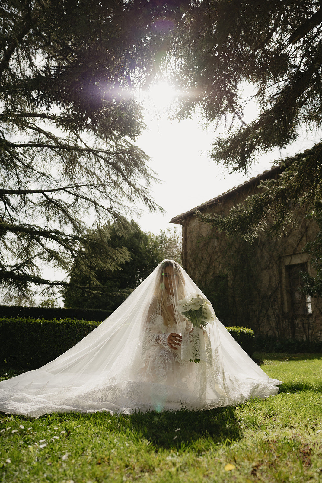 Siena Lace Edge Blusher Veil