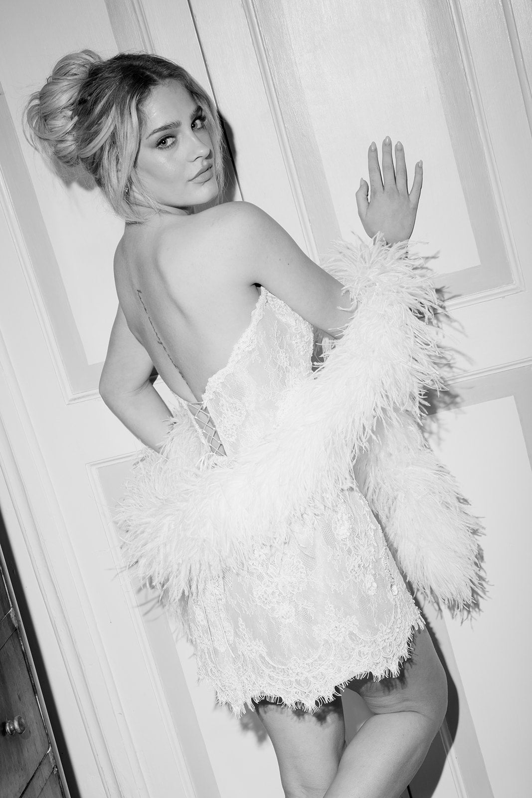 Gia Beaded Bridal Mini Dress