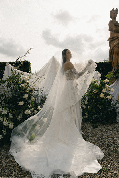 Siena Lace Edge Blusher Veil