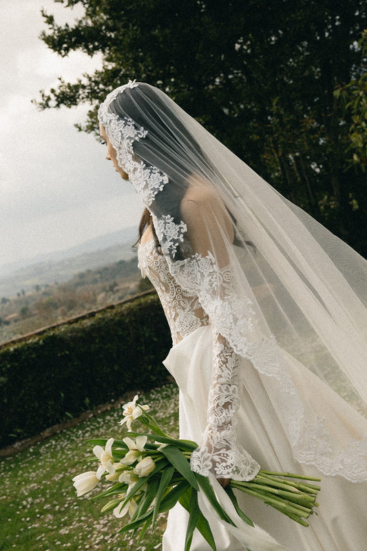 Lana Nude Lace & Satin Wedding Dress