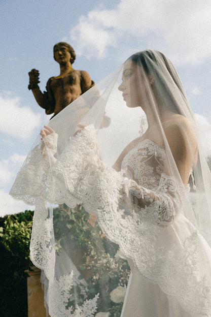 Siena Lace Edge Blusher Veil