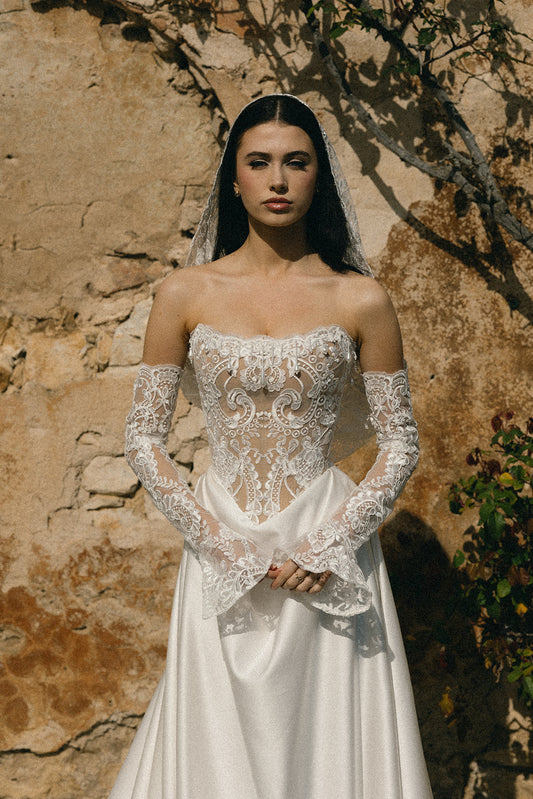 Lana Embroidered Lace Bell Sleeves