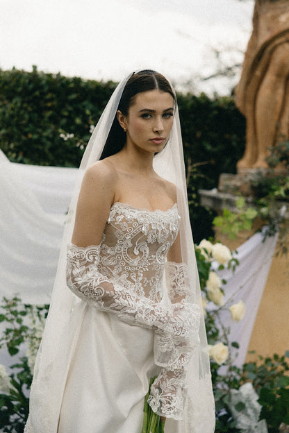 Lana Embroidered Lace Bell Sleeves