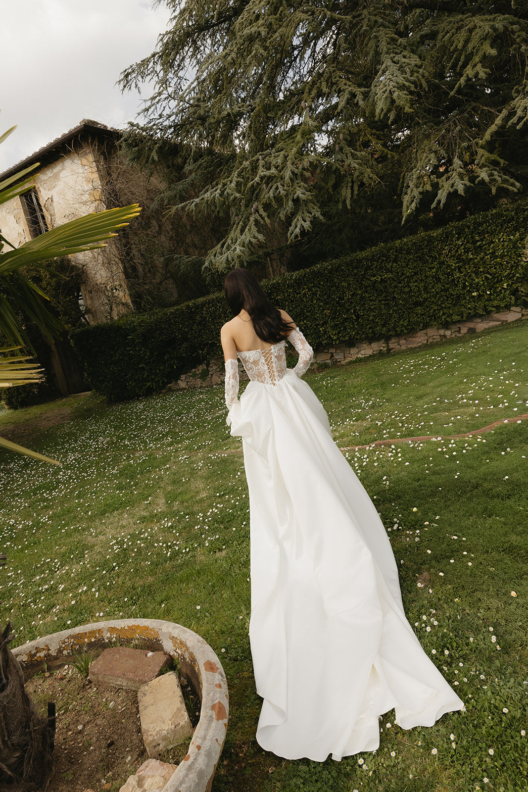 Lana Nude Lace & Satin Wedding Dress