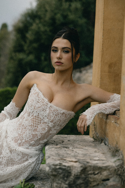Luciana Nude Lace Wedding Dress