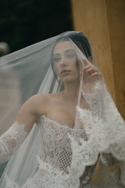 Luciana Nude Lace Wedding Dress