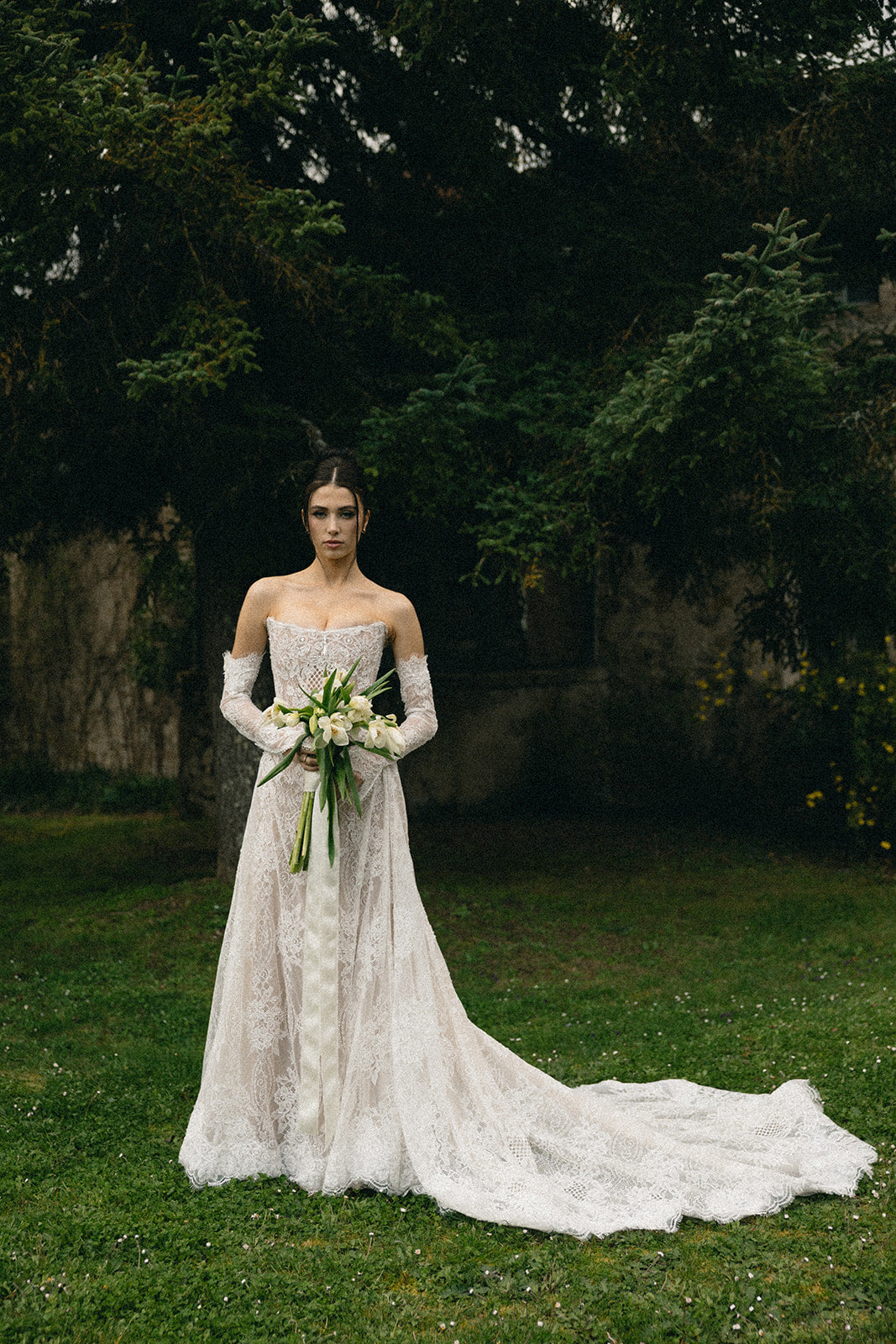 Luciana Nude Lace Wedding Dress
