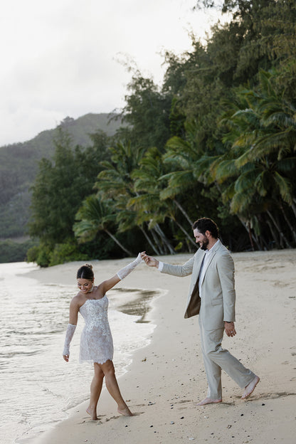 Rosa Lace Bridal Mini Dress