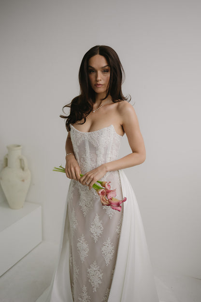 CELESTE Duchess Satin Overskirt