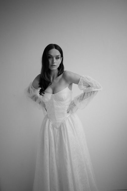 SERAPHINE Lace Train Skirt