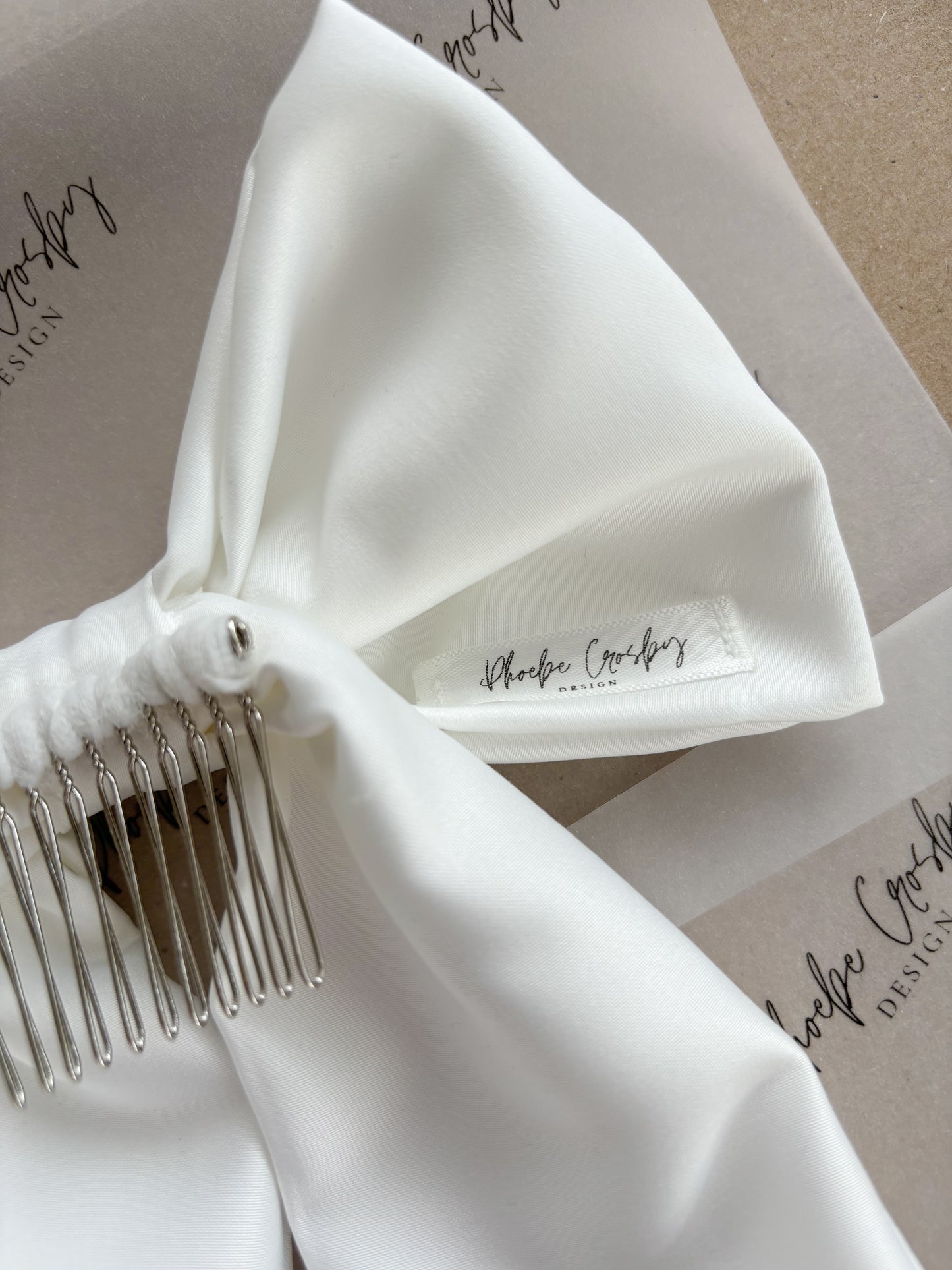 Ivory Pearl Tulle Bow Veil