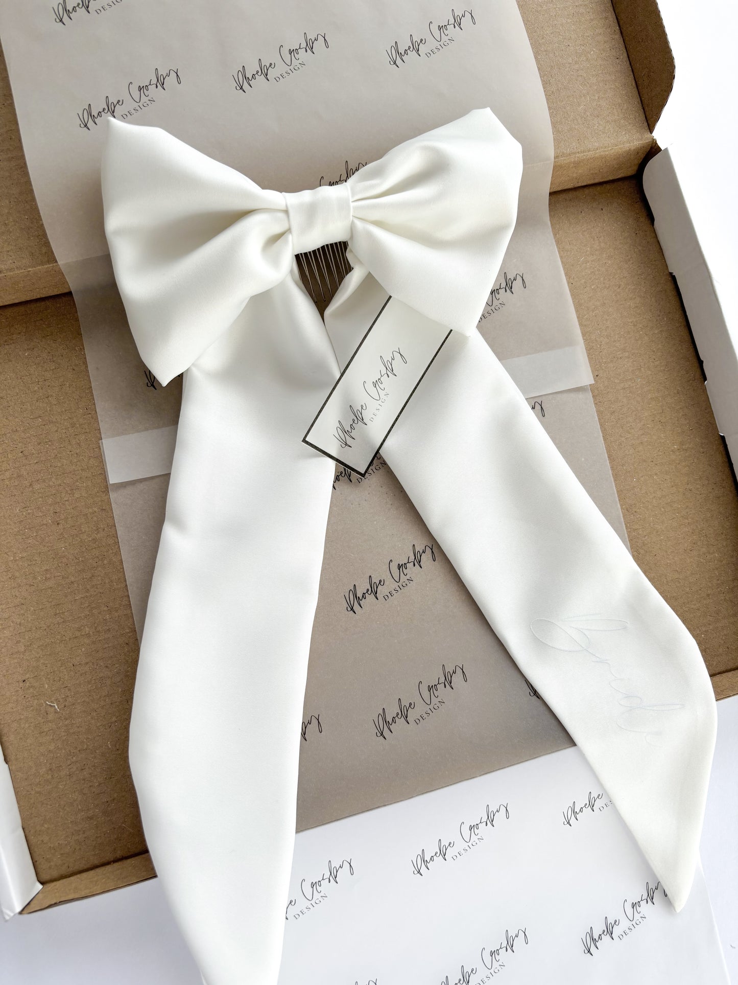 Ivory Satin Bow